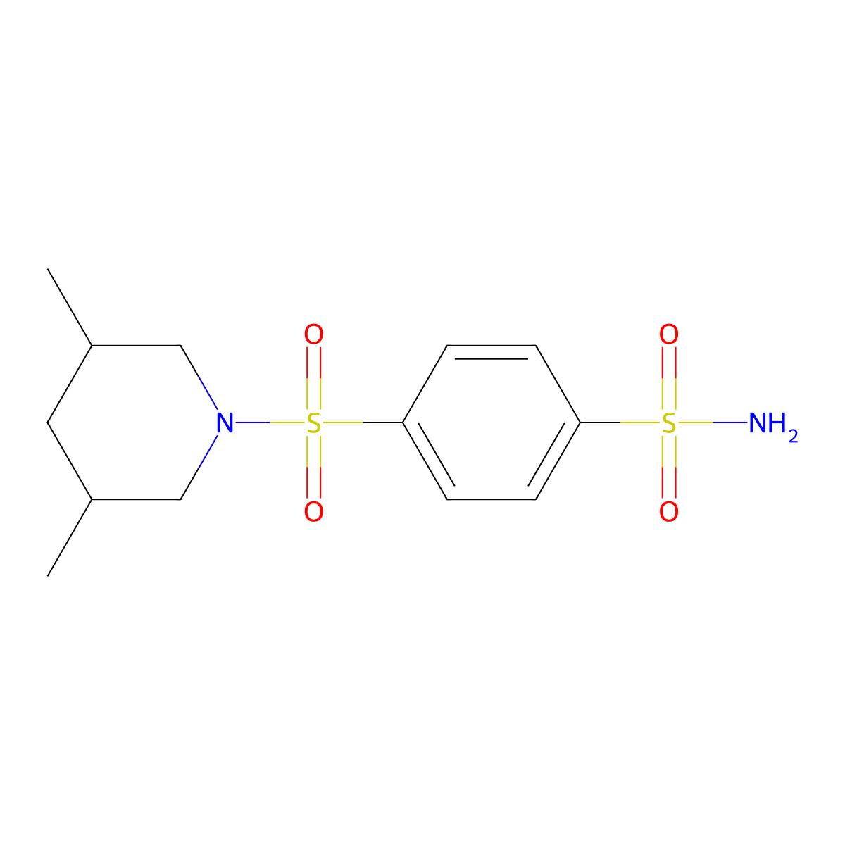 4-[(3,5-Dimethylpiperidin-1-yl)sulfonyl]benzene-1-sulfonamide molecular structure, CAS 1062031-89-3