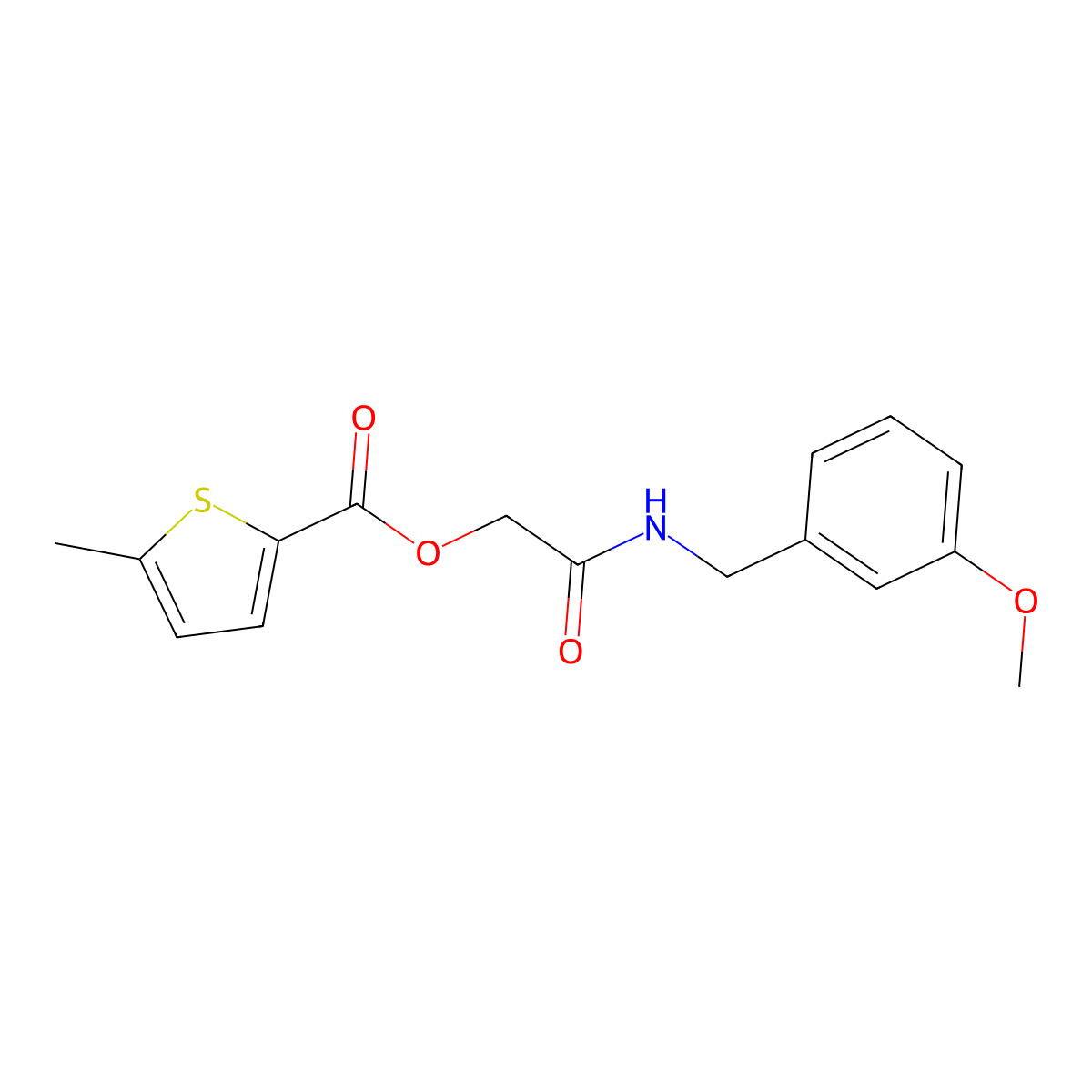 {[(3-Methoxyphenyl)methyl]carbamoyl}methyl 5-methylthiophene-2-carboxylate molecular structure, CAS 1062038-11-2