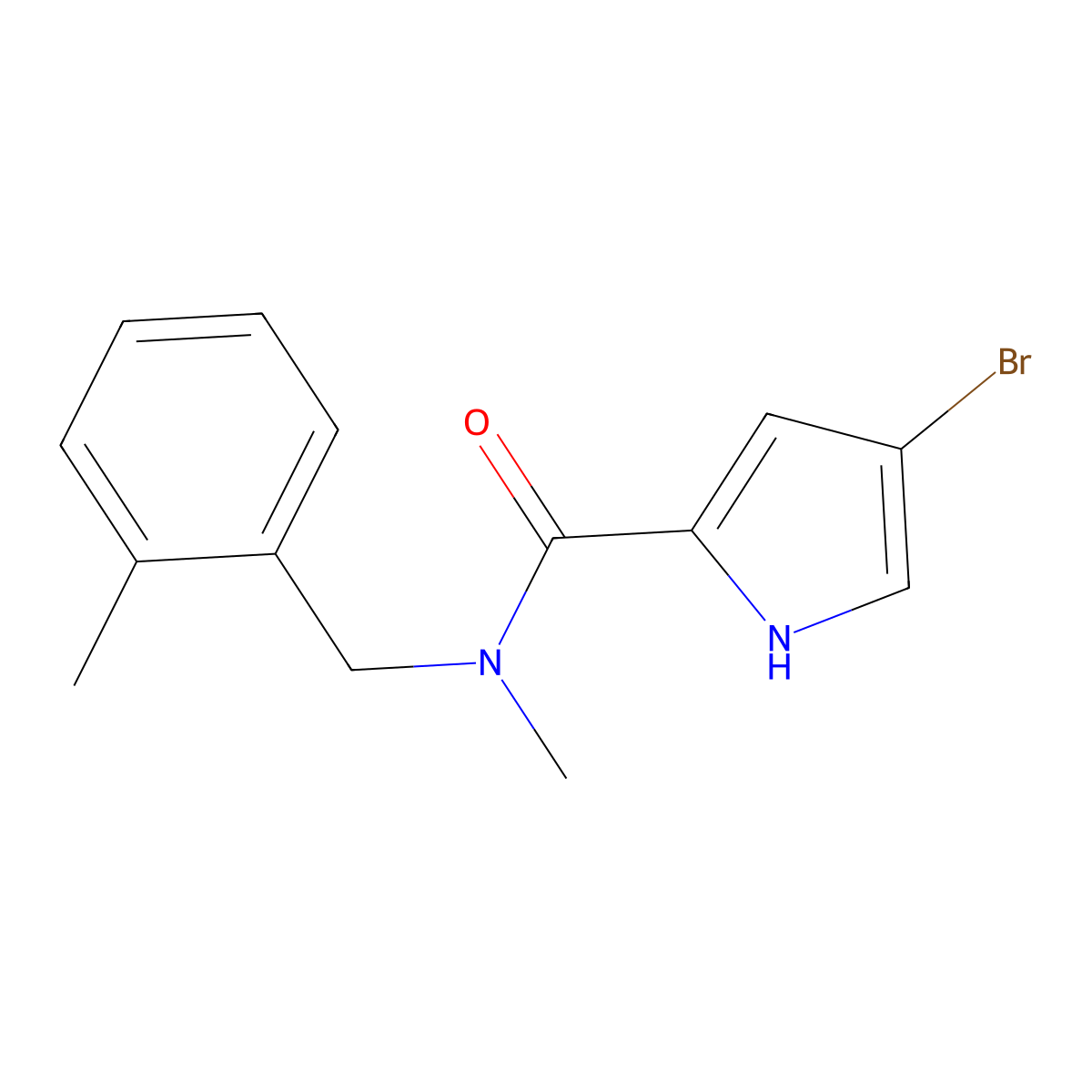 4-bromo-N-methyl-N-[(2-methylphenyl)methyl]-1H-pyrrole-2-carboxamide molecular structure, CAS 1062045-11-7