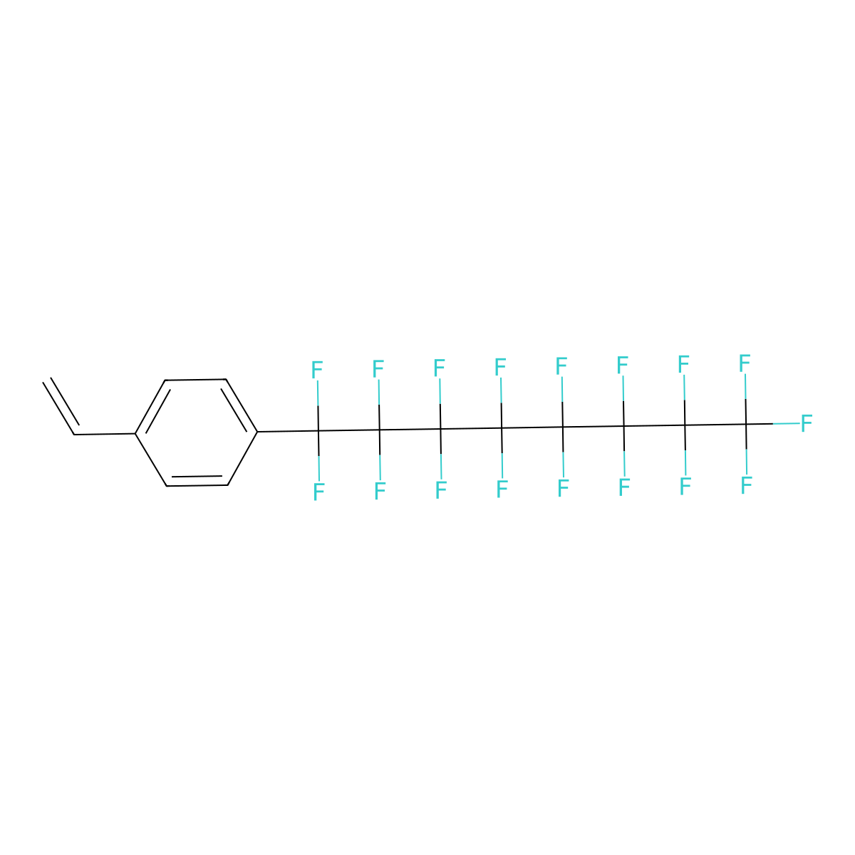 1-Ethenyl-4-(heptadecafluorooctyl)benzene molecular structure, CAS 106209-21-6