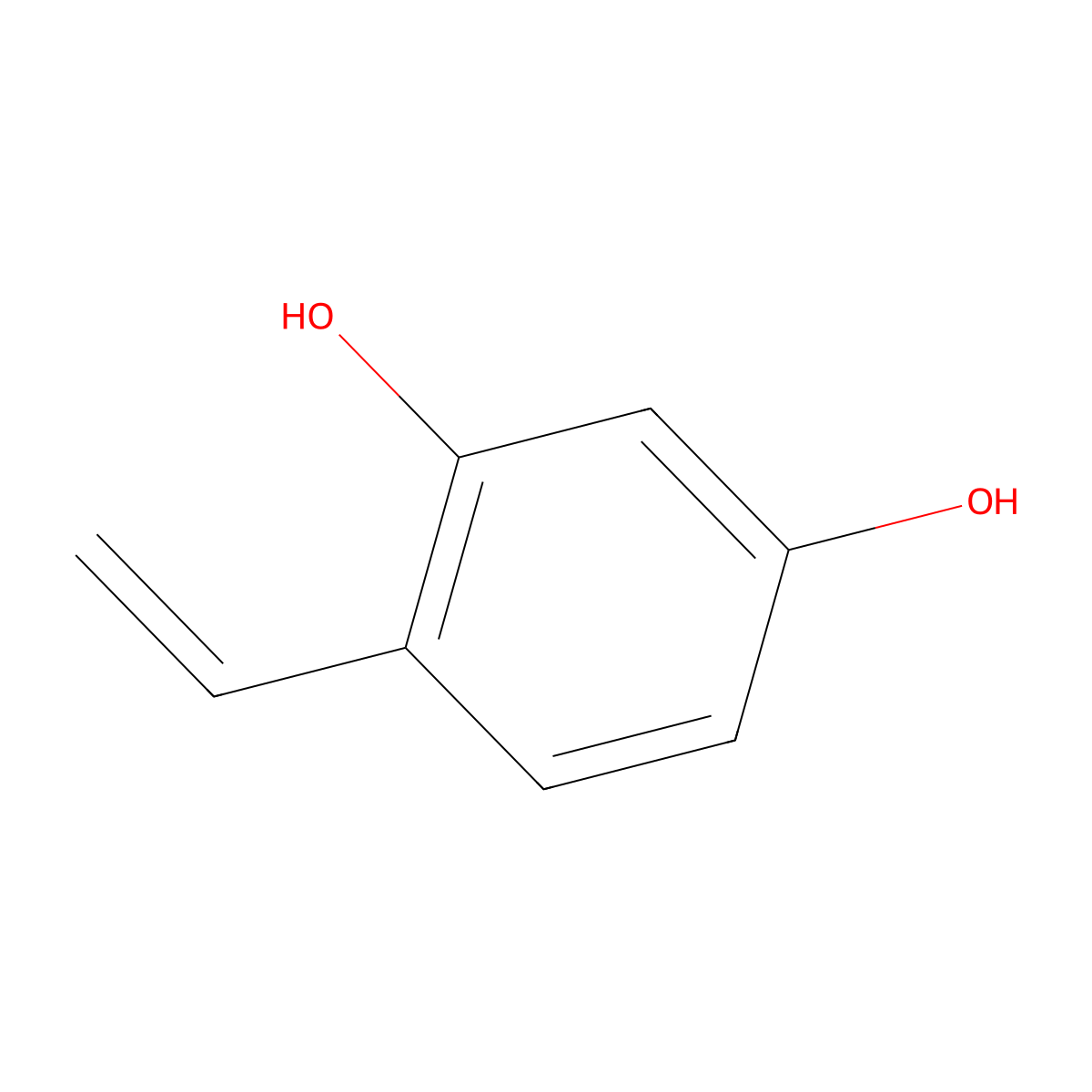 4-Ethenylbenzene-1,3-diol molecular structure, CAS 106209-27-2