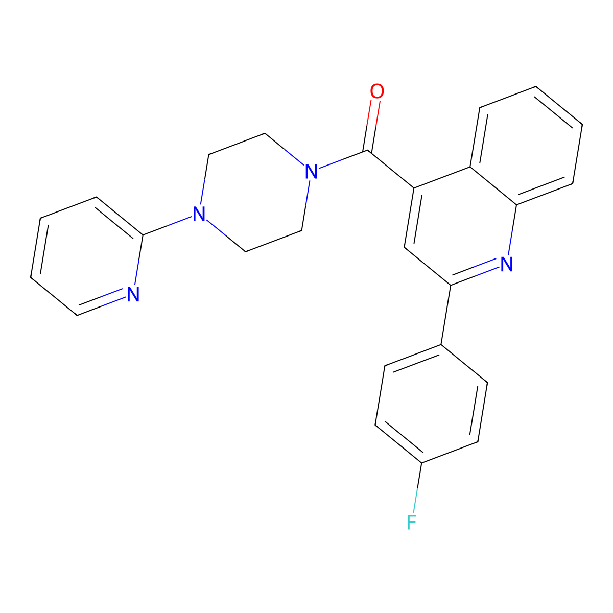 [2-(4-Fluorophenyl)-4-quinolyl][4-(2-pyridyl)piperazino]methanone molecular structure, CAS 1062119-64-5