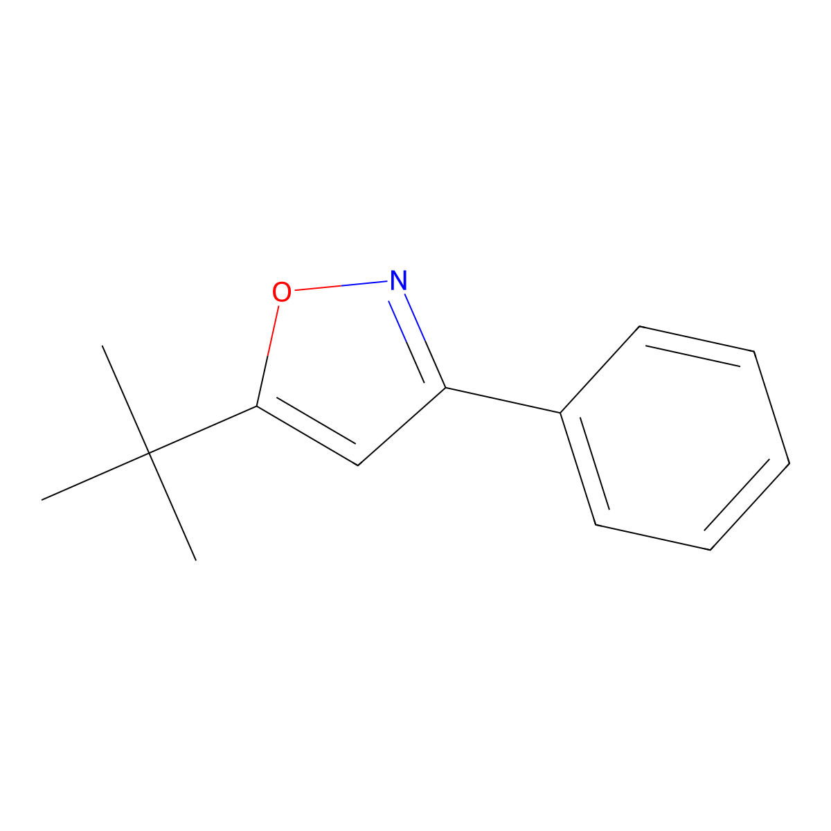 5-Tert-butyl-3-phenyl-1,2-oxazole molecular structure, CAS 106213-67-6