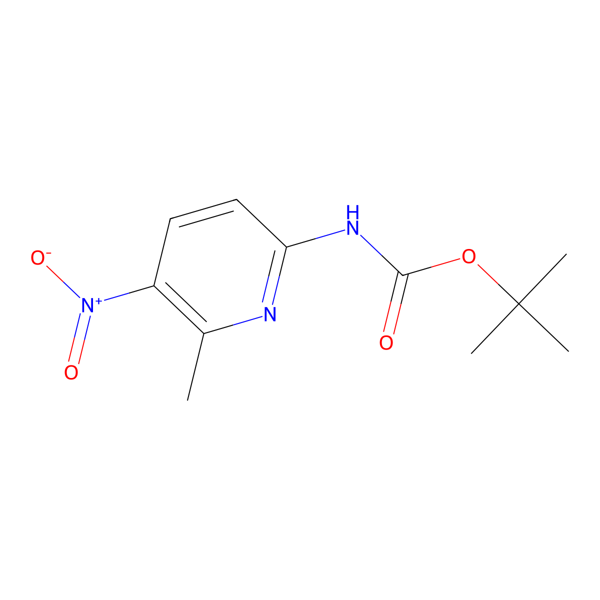 tert-Butyl (6-methyl-5-nitropyridin-2-yl)carbamate molecular structure, CAS 1062134-25-1