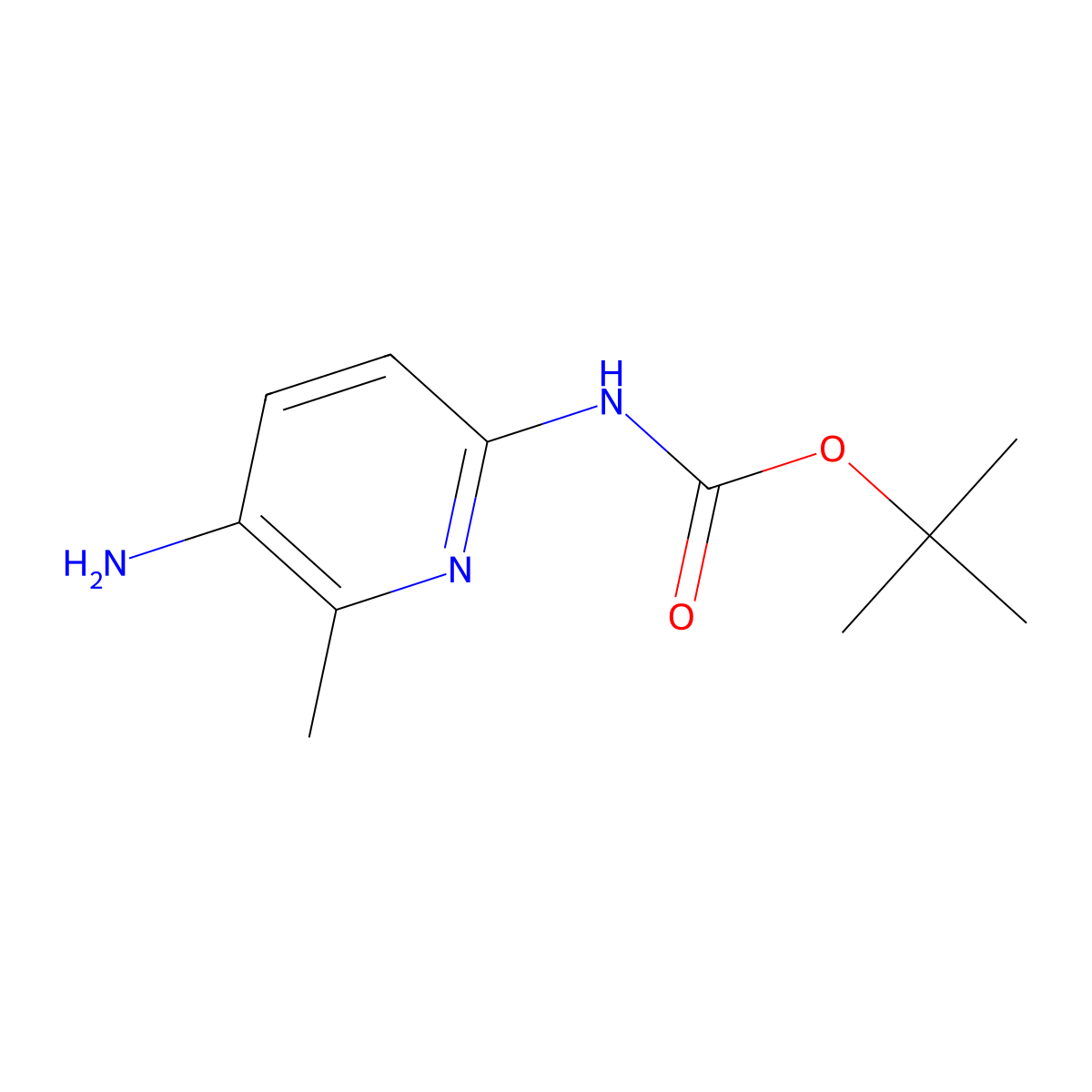 tert-Butyl (5-amino-6-methylpyridin-2-yl)carbamate molecular structure, CAS 1062134-26-2