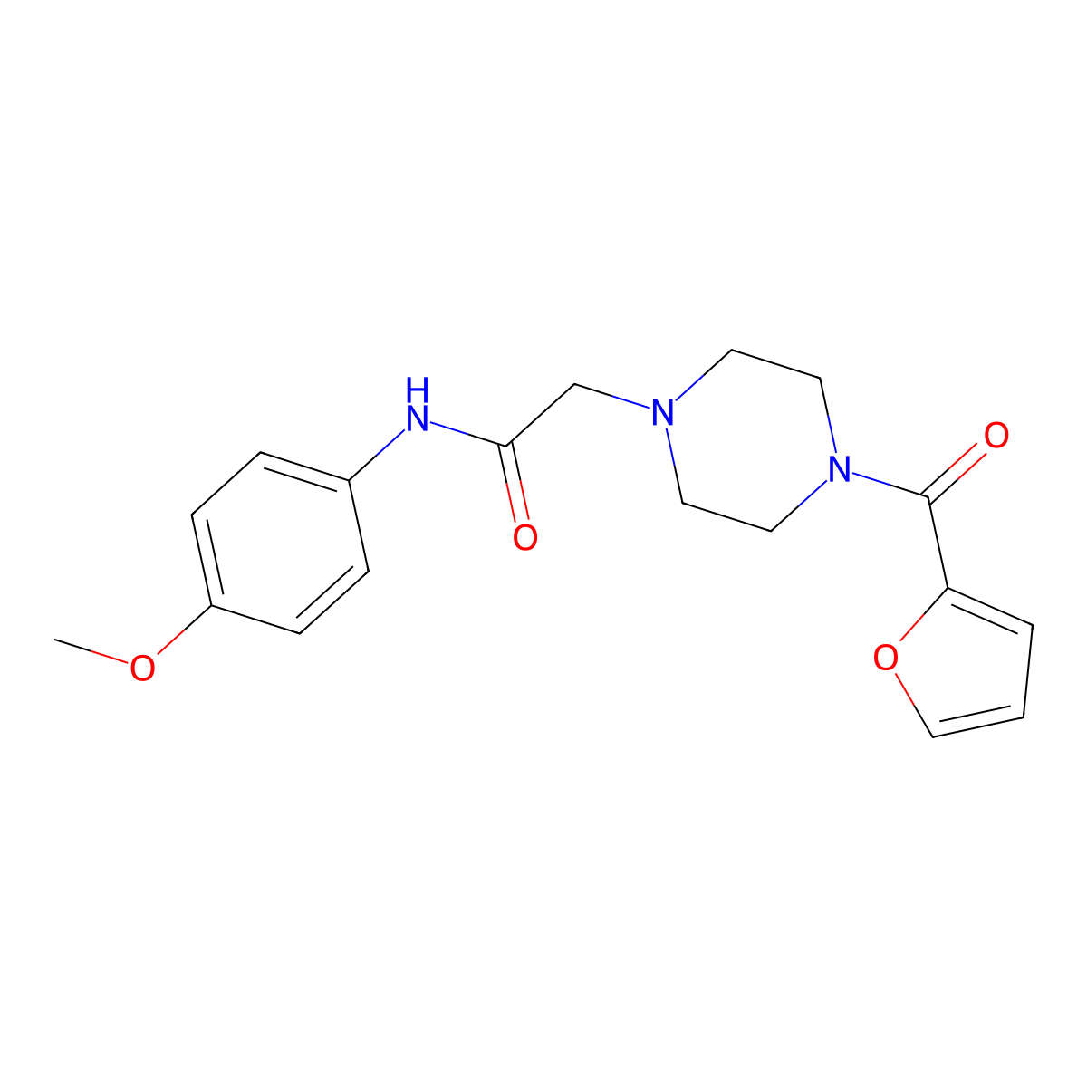 2-[4-(furan-2-carbonyl)piperazin-1-yl]-N-(4-methoxyphenyl)acetamide molecular structure, CAS 1062137-17-0