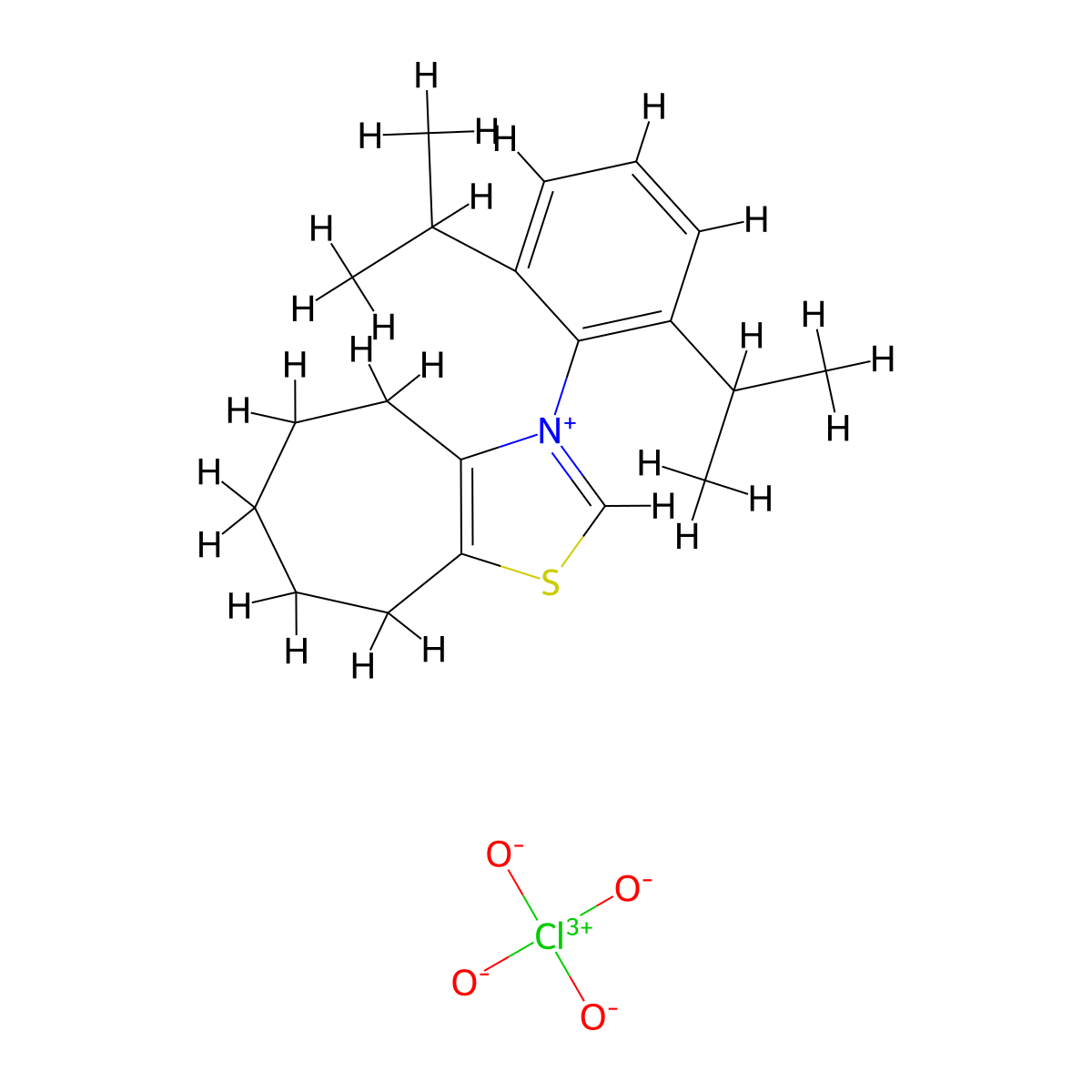 3-(2,6-Diisopropylphenyl)-5,6,7,8-tetrahydro-4H-cyclohepta[d]thiazol-3-ium perchlorate molecular structure, CAS 1062158-66-0