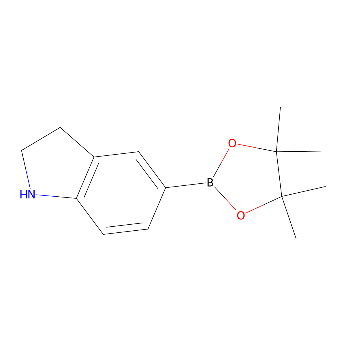 5-(4,4,5,5-Tetramethyl-1,3,2-dioxaborolan-2-yl)indoline molecular structure, CAS 1062174-44-0