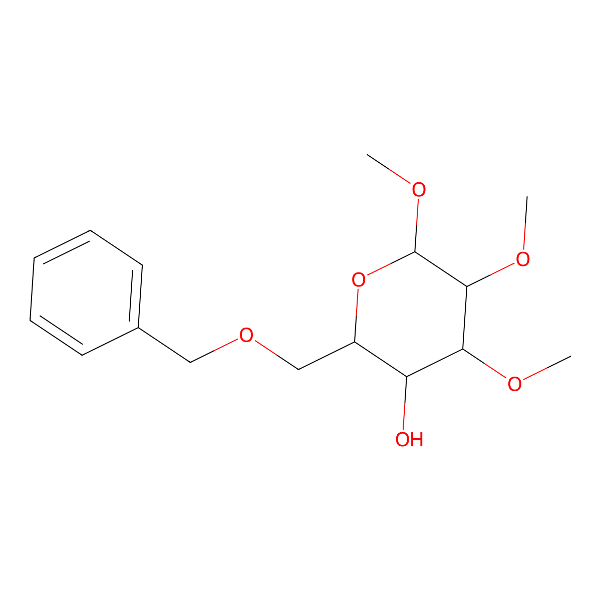 Methyl 6-O-benzyl-2,3-di-O-methyl-a-D-glucopyranoside molecular structure, CAS 106220-89-7