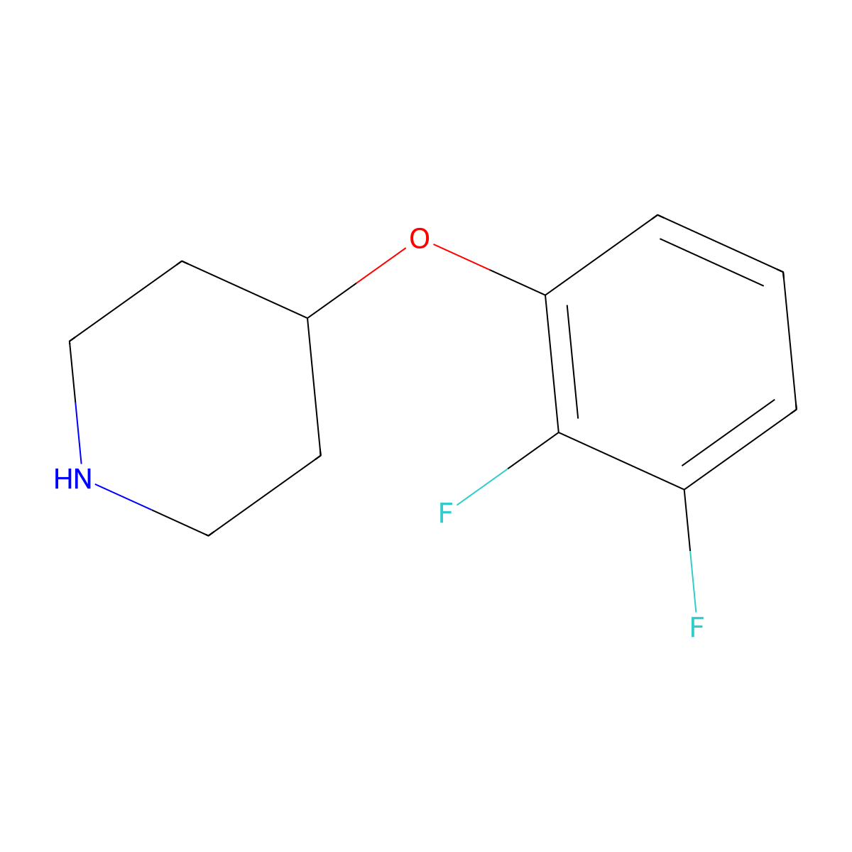 4-(2,3-Difluorophenoxy)piperidine molecular structure, CAS 1062241-40-0