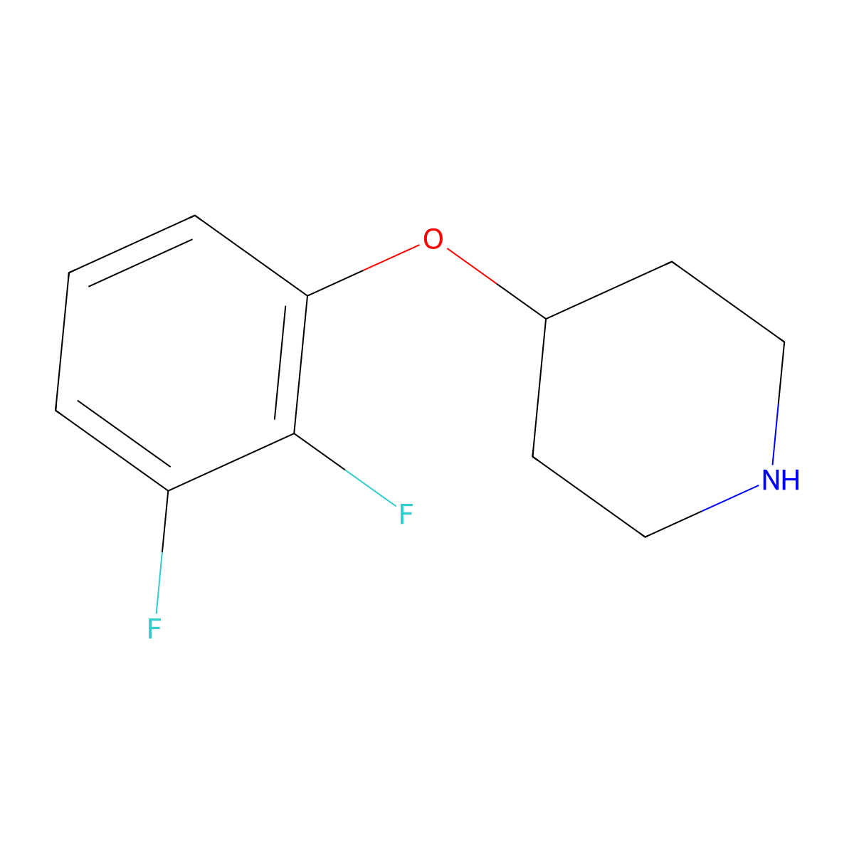 4-(2,3-Difluorophenoxy)piperidine molecular structure, CAS 1062241-40-0