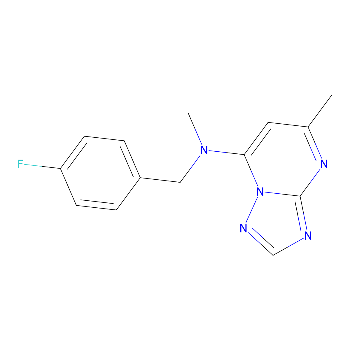 N-[(4-fluorophenyl)methyl]-N,5-dimethyl-[1,2,4]triazolo[1,5-a]pyrimidin-7-amine molecular structure, CAS 1062258-35-8