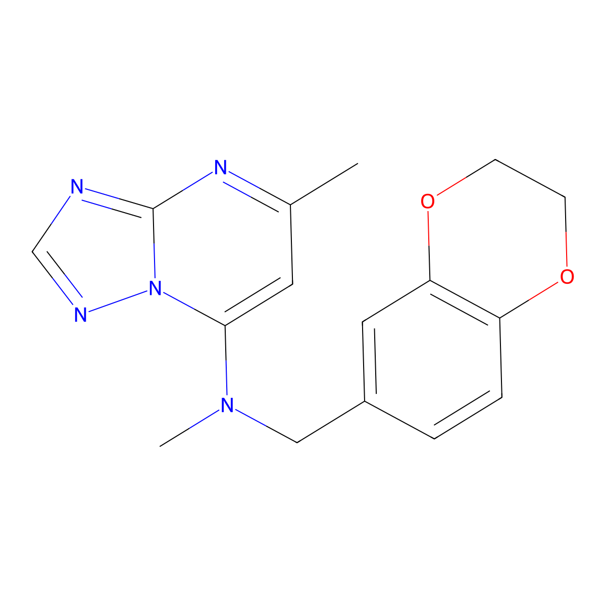 N-[(2,3-dihydro-1,4-benzodioxin-6-yl)methyl]-N,5-dimethyl-[1,2,4]triazolo[1,5-a]pyrimidin-7-amine molecular structure, CAS 1062261-57-7