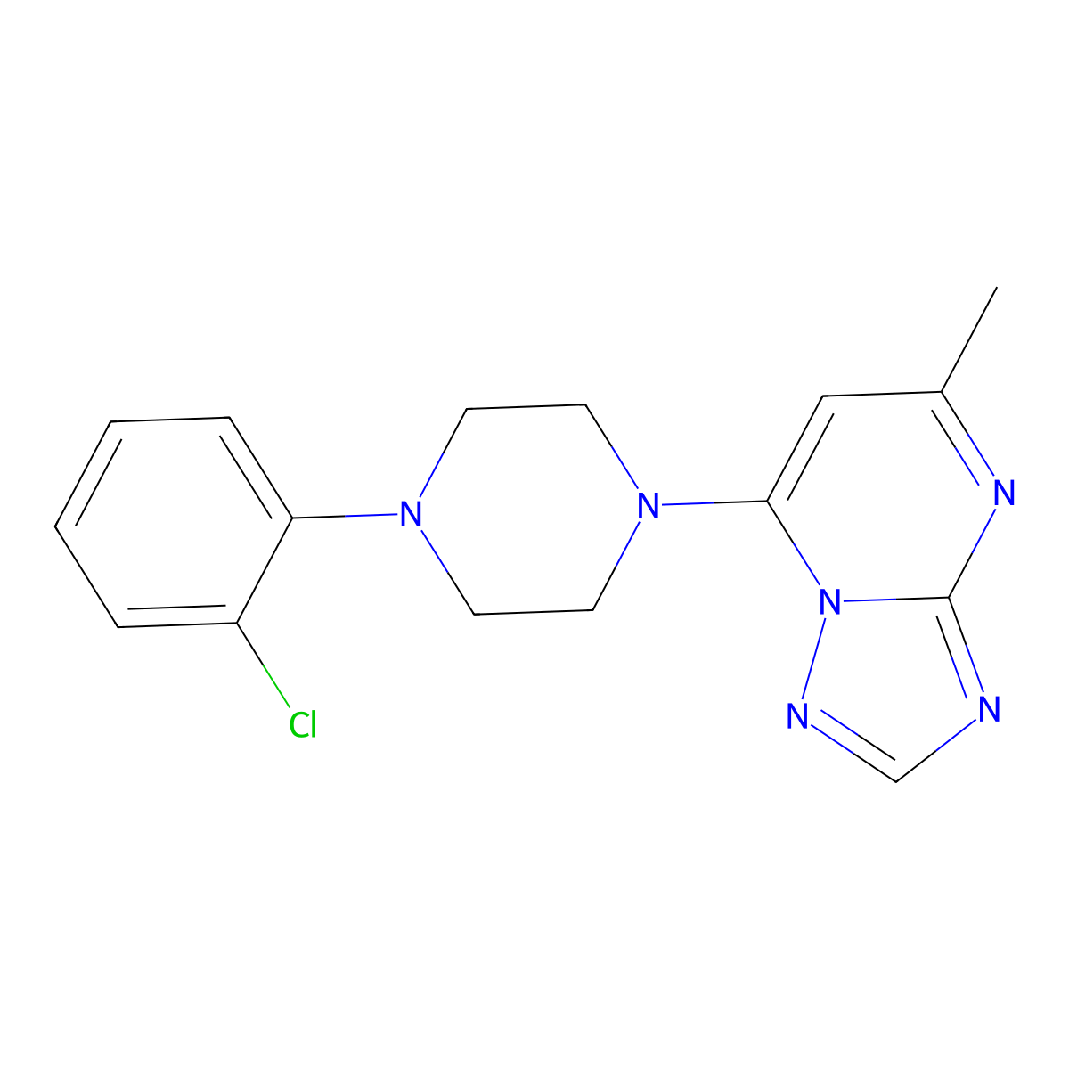 1-(2-Chlorophenyl)-4-{5-methyl-[1,2,4]triazolo[1,5-a]pyrimidin-7-yl}piperazine molecular structure, CAS 1062268-94-3