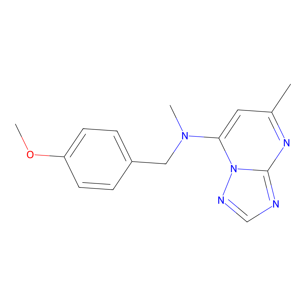 N-[(4-methoxyphenyl)methyl]-N,5-dimethyl-[1,2,4]triazolo[1,5-a]pyrimidin-7-amine molecular structure, CAS 1062292-10-7