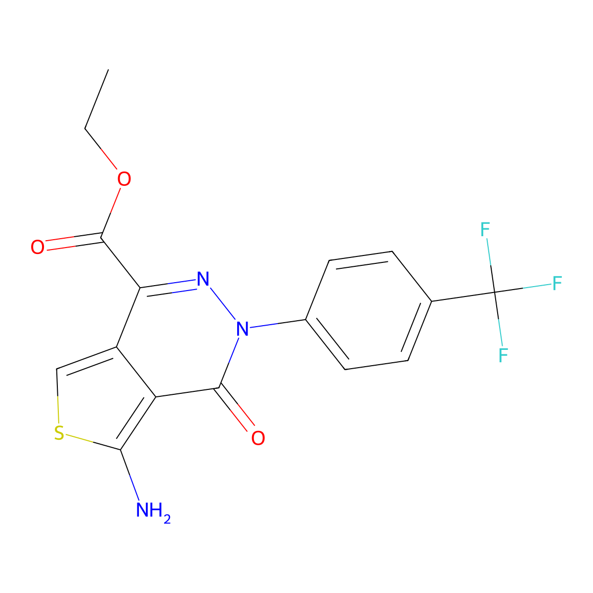 Ethyl 5-Amino-4-oxo-3-(4-(trifluoromethyl)phenyl)-3,4-dihydrothieno[3,4-d]pyridazine-1-carboxylate molecular structure, CAS 1062292-61-8