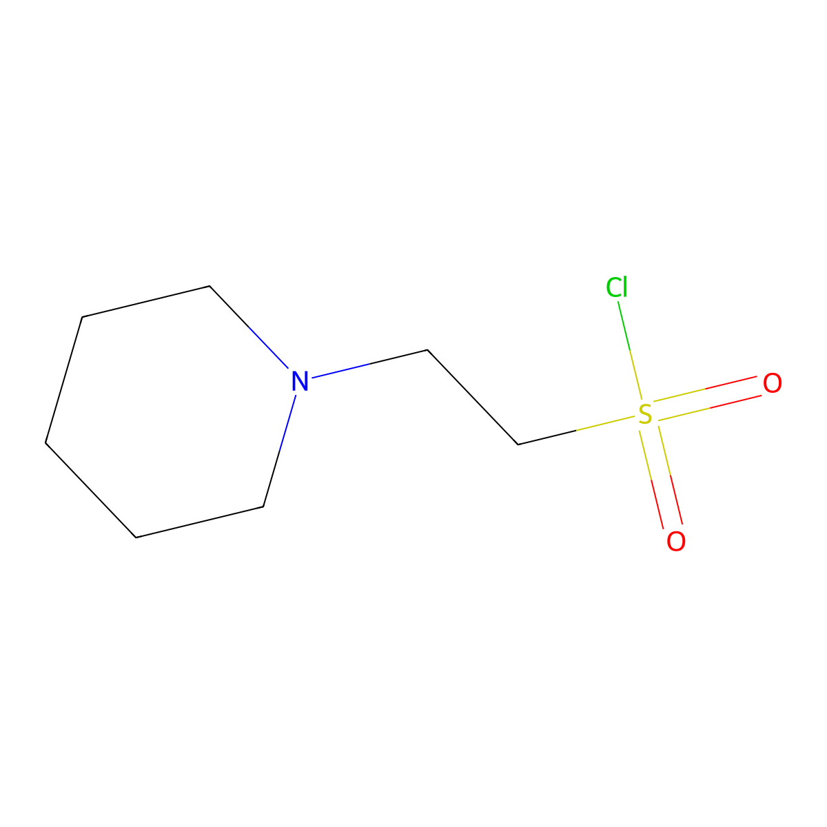 2-(Piperidin-1-YL)ethane-1-sulfonyl chloride molecular structure, CAS 1062293-75-7