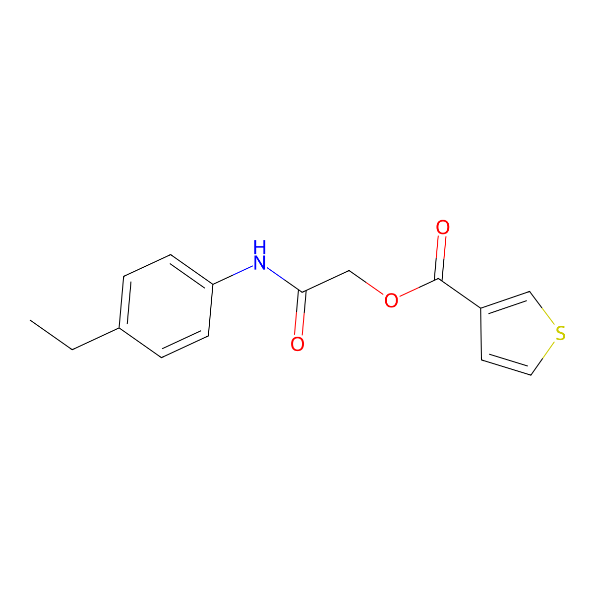 [(4-Ethylphenyl)carbamoyl]methyl thiophene-3-carboxylate molecular structure, CAS 1062310-07-9
