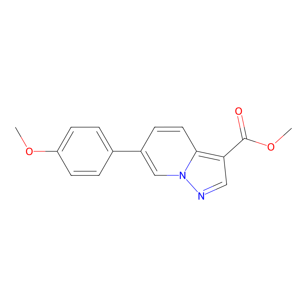 Methyl 6-(4-methoxyphenyl)pyrazolo[1,5-a]pyridine-3-carboxylate molecular structure, CAS 1062368-67-5