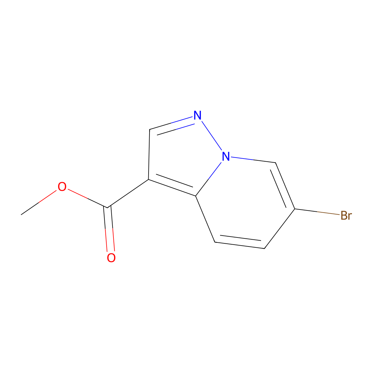 Methyl 6-bromopyrazolo(1,5-a)pyridine-3-carboxylate molecular structure, CAS 1062368-70-0