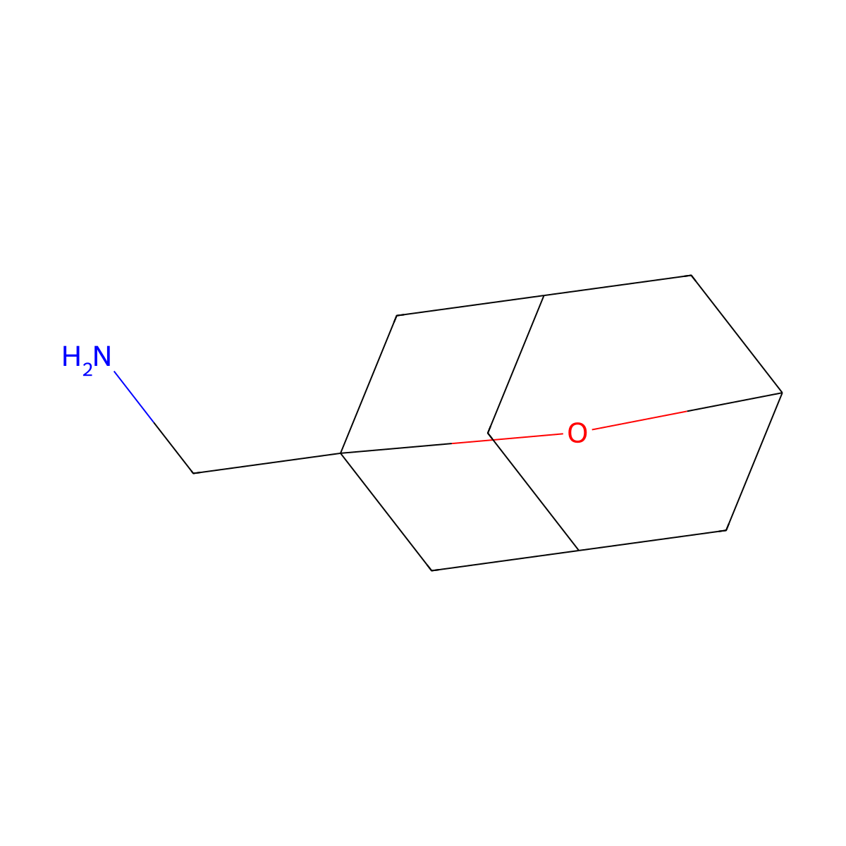 1-{2-Oxatricyclo[3.3.1.1,3,7]decan-1-yl}methanamine molecular structure, CAS 106237-15-4
