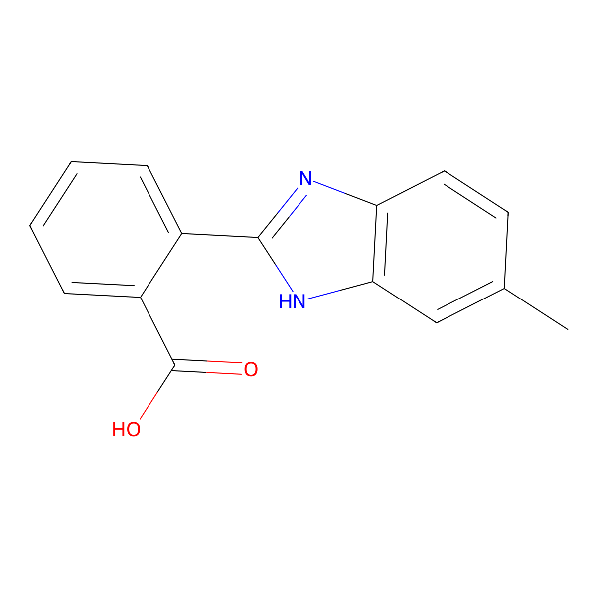 2-(6-methyl-1H-1,3-benzodiazol-2-yl)benzoic acid molecular structure, CAS 106242-28-8