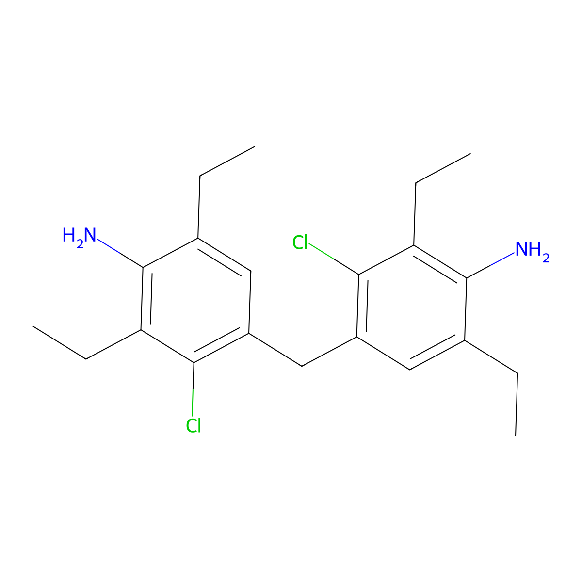 4,4'-Methylenebis(3-chloro-2,6-diethylaniline) molecular structure, CAS 106246-33-7