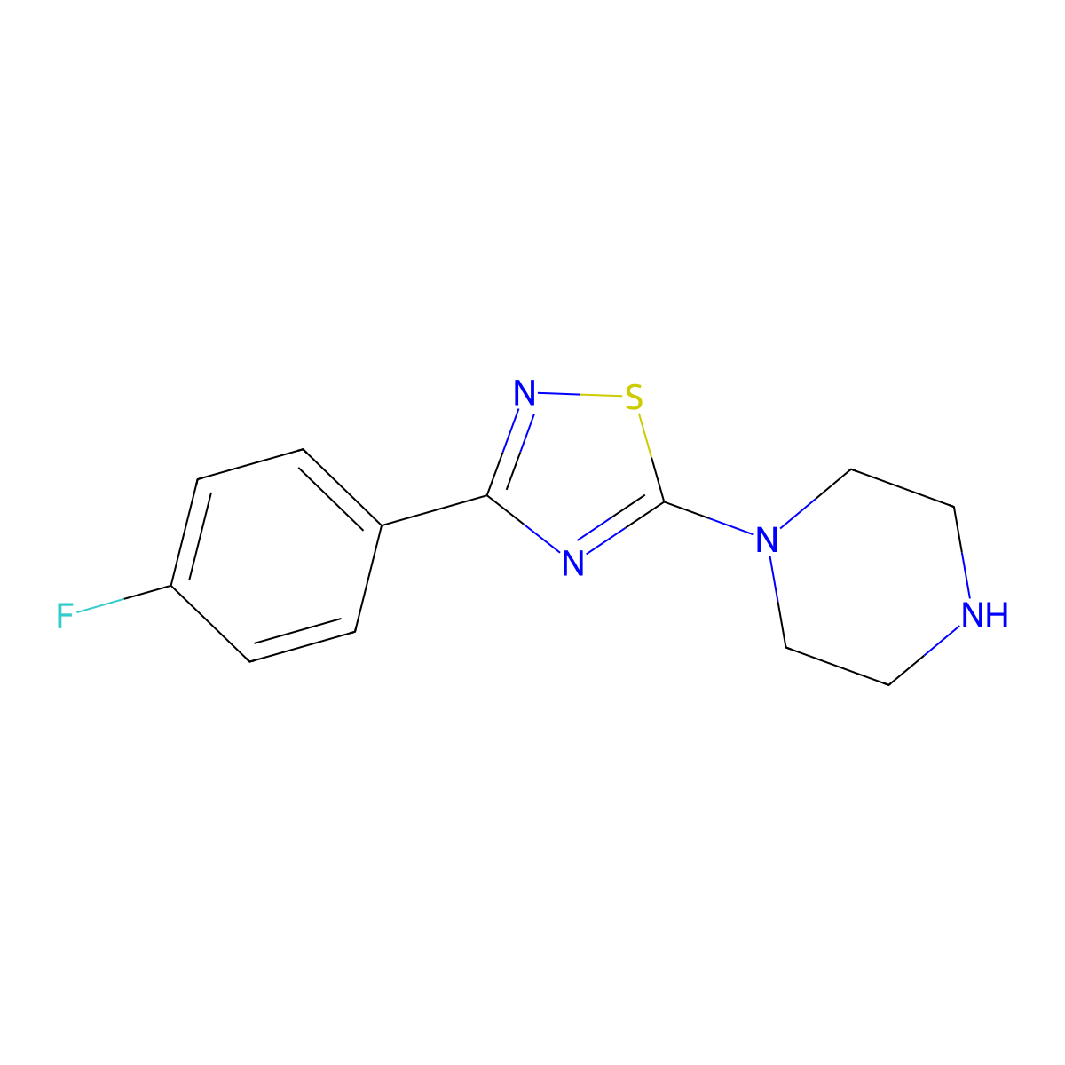 1-[3-(4-Fluorophenyl)-1,2,4-thiadiazol-5-yl]piperazine molecular structure, CAS 1062512-45-1