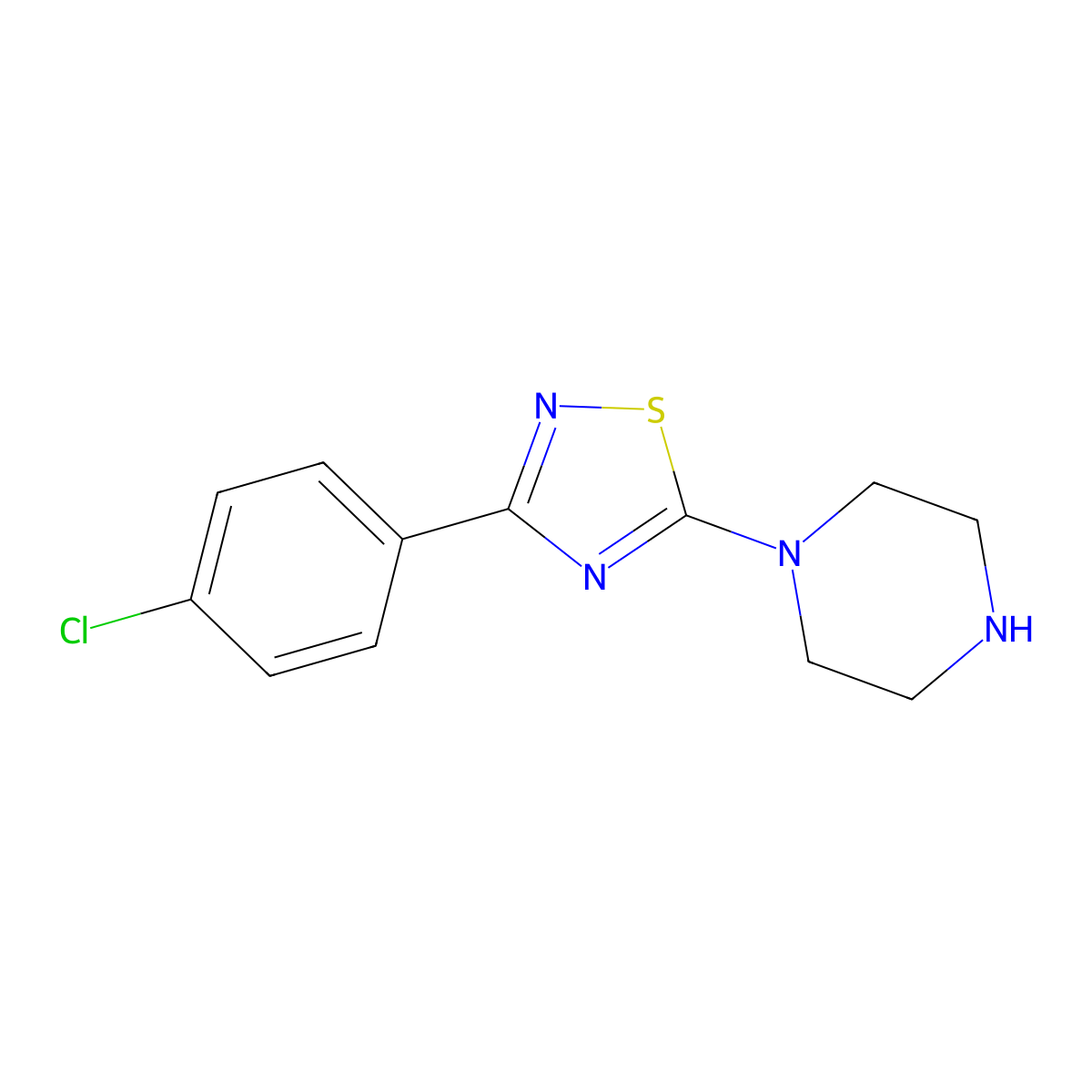 3-(4-Chlorophenyl)-5-(piperazin-1-yl)-1,2,4-thiadiazole molecular structure, CAS 1062512-47-3