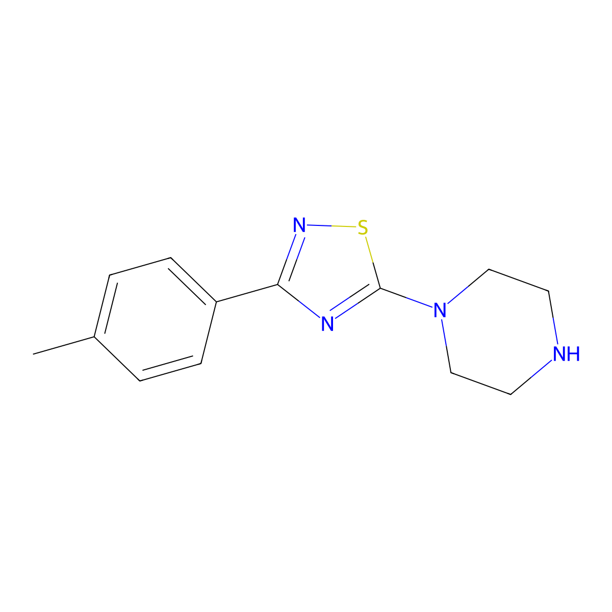 1-[3-(4-Methylphenyl)-1,2,4-thiadiazol-5-yl]piperazine molecular structure, CAS 1062512-48-4