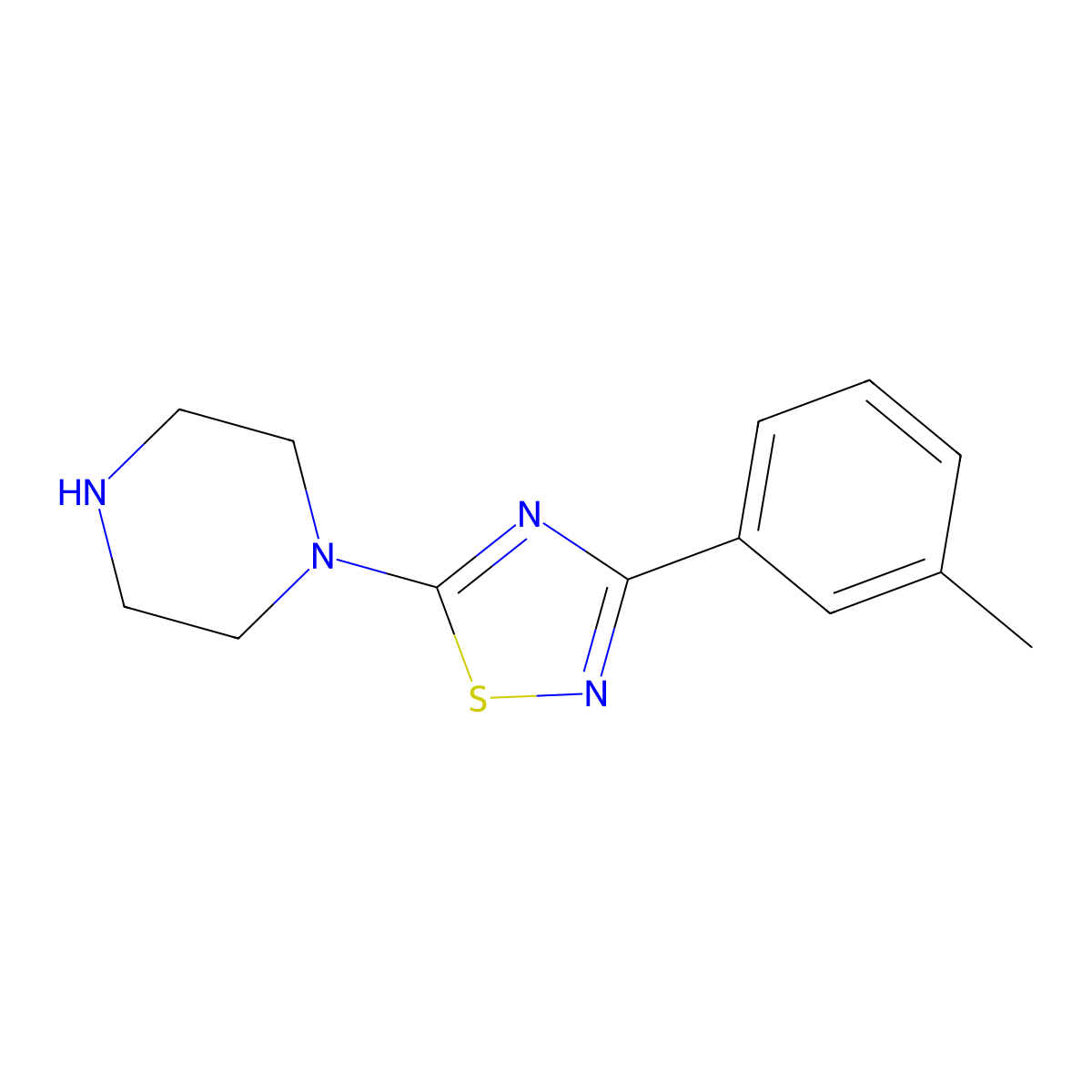 1-[3-(3-Methylphenyl)-1,2,4-thiadiazol-5-yl]piperazine molecular structure, CAS 1062512-49-5