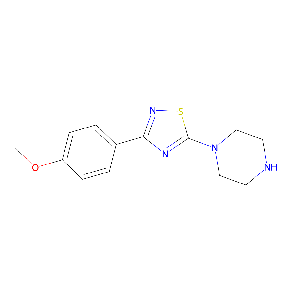 1-[3-(4-Methoxyphenyl)-1,2,4-thiadiazol-5-yl]piperazine molecular structure, CAS 1062512-50-8