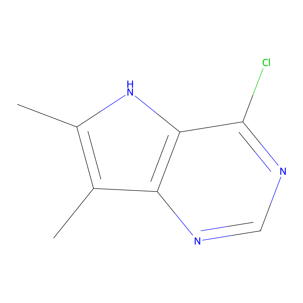 4-Chloro-6,7-dimethyl-5H-pyrrolo[3,2-d]pyrimidine molecular structure, CAS 1062517-17-2