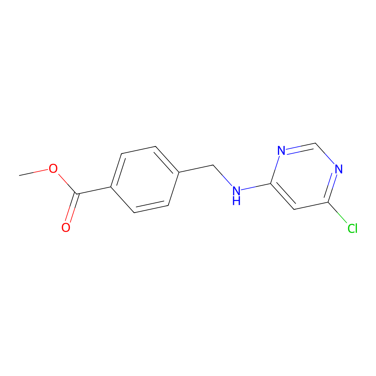 Methyl 4-(((6-chloropyrimidin-4-yl)amino)methyl)benzoate molecular structure, CAS 1062525-07-8