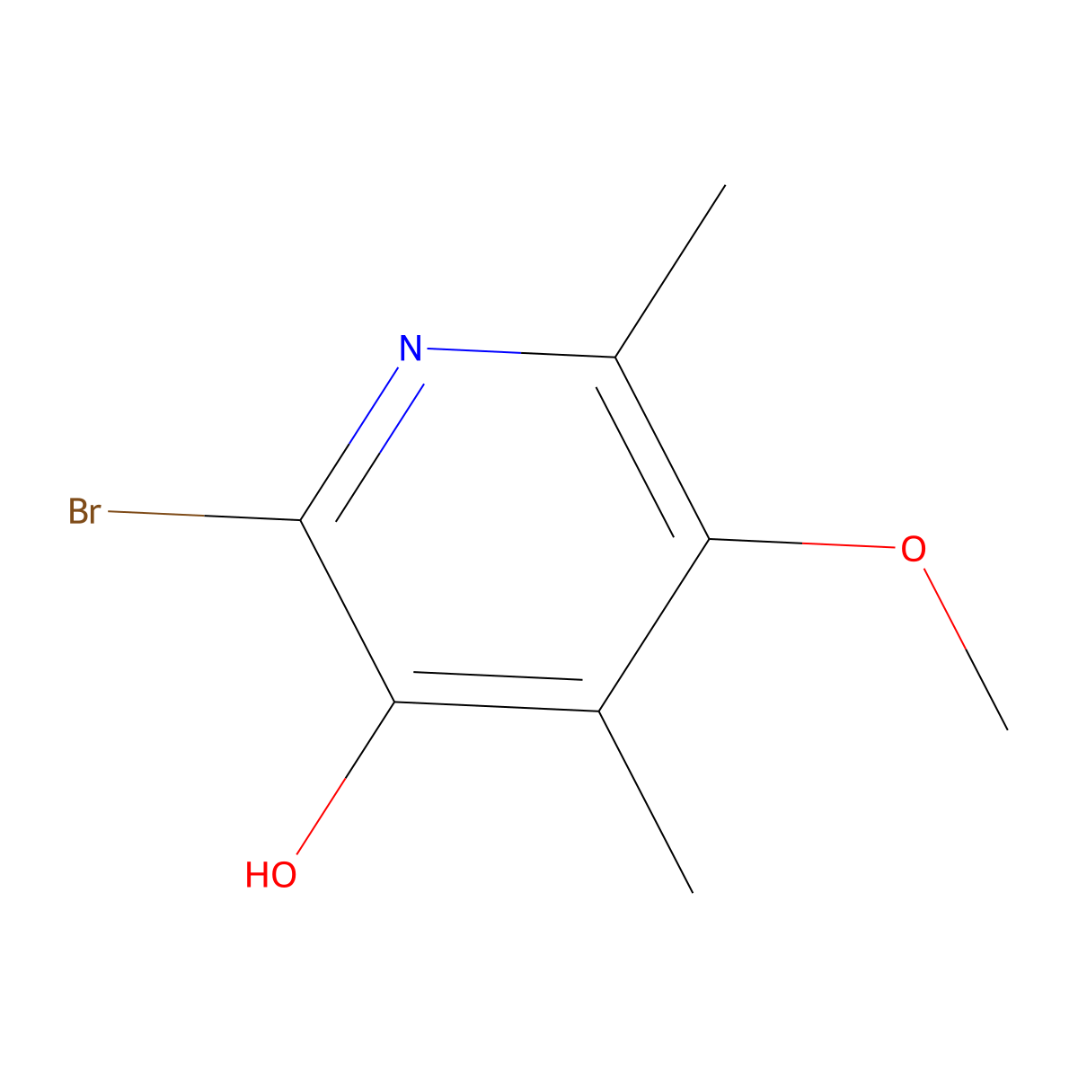 2-Bromo-5-methoxy-4,6-dimethylpyridin-3-ol molecular structure, CAS 1062541-76-7