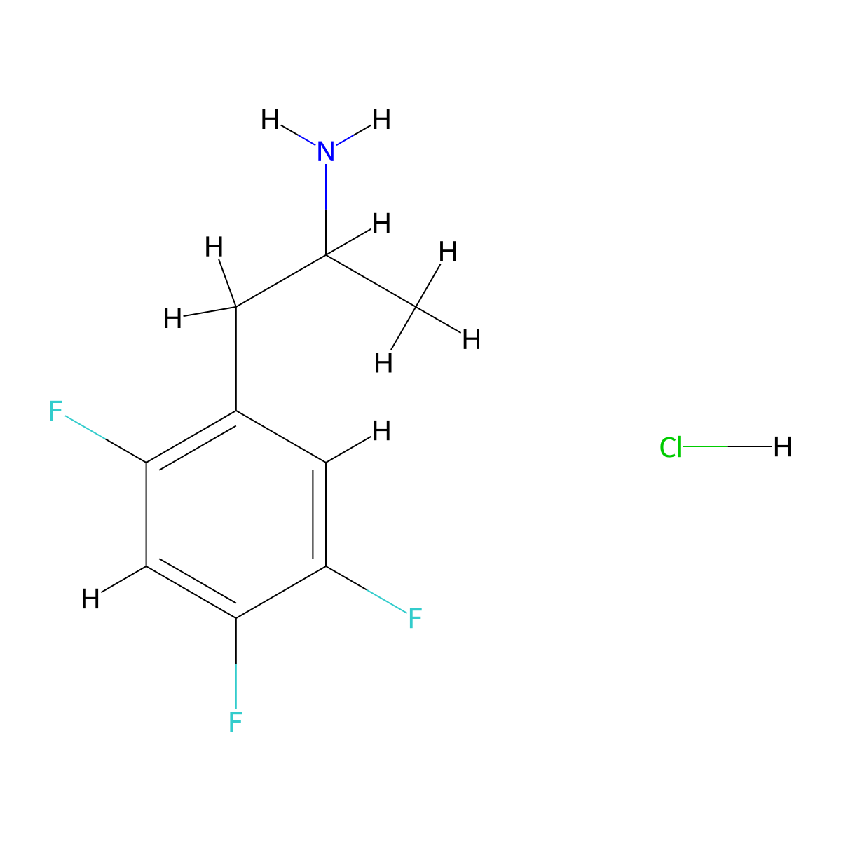 1-(2,4,5-Trifluorophenyl)propan-2-amine hydrochloride molecular structure, CAS 1062587-61-4