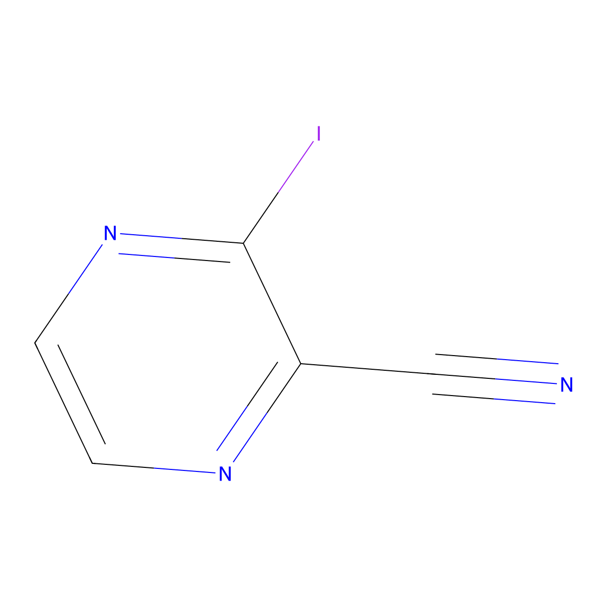 3-Iodopyrazine-2-carbonitrile molecular structure, CAS 1062608-54-1