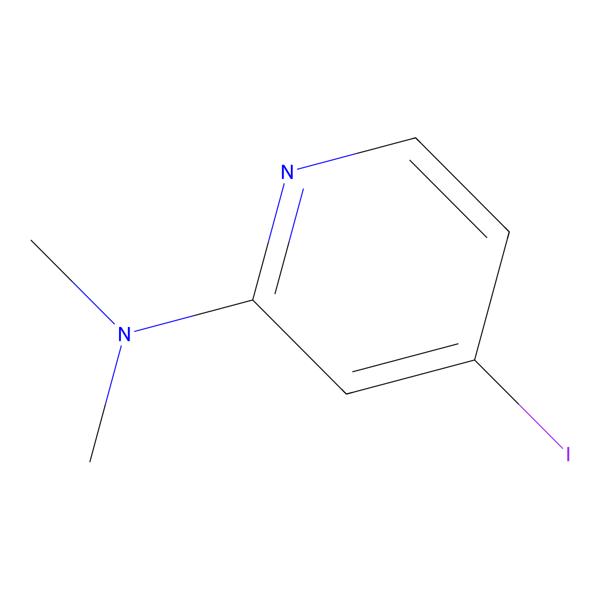 4-iodo-N,N-dimethylpyridin-2-amine molecular structure, CAS 1062609-45-3
