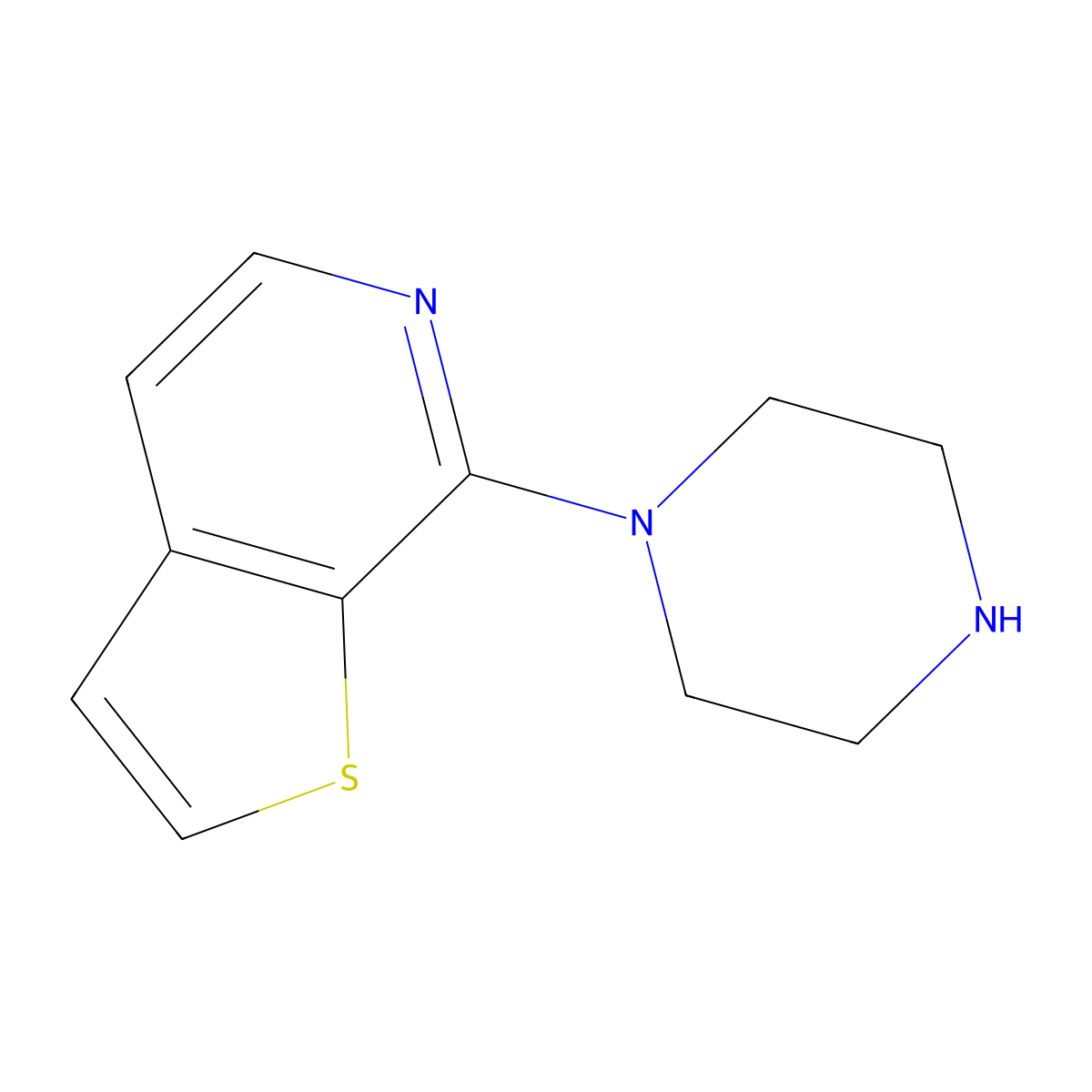 Thieno[2,3-c]pyridine, 7-(1-piperazinyl)- molecular structure, CAS 106261-29-4