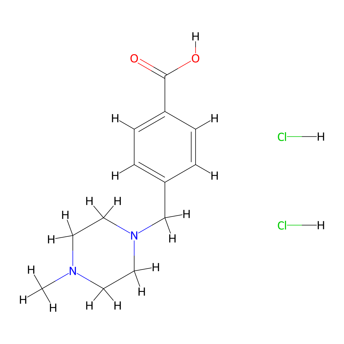 4-((4-Methyl-1-piperazinyl)methyl)benzoic acid dihydrochloride molecular structure, CAS 106261-49-8