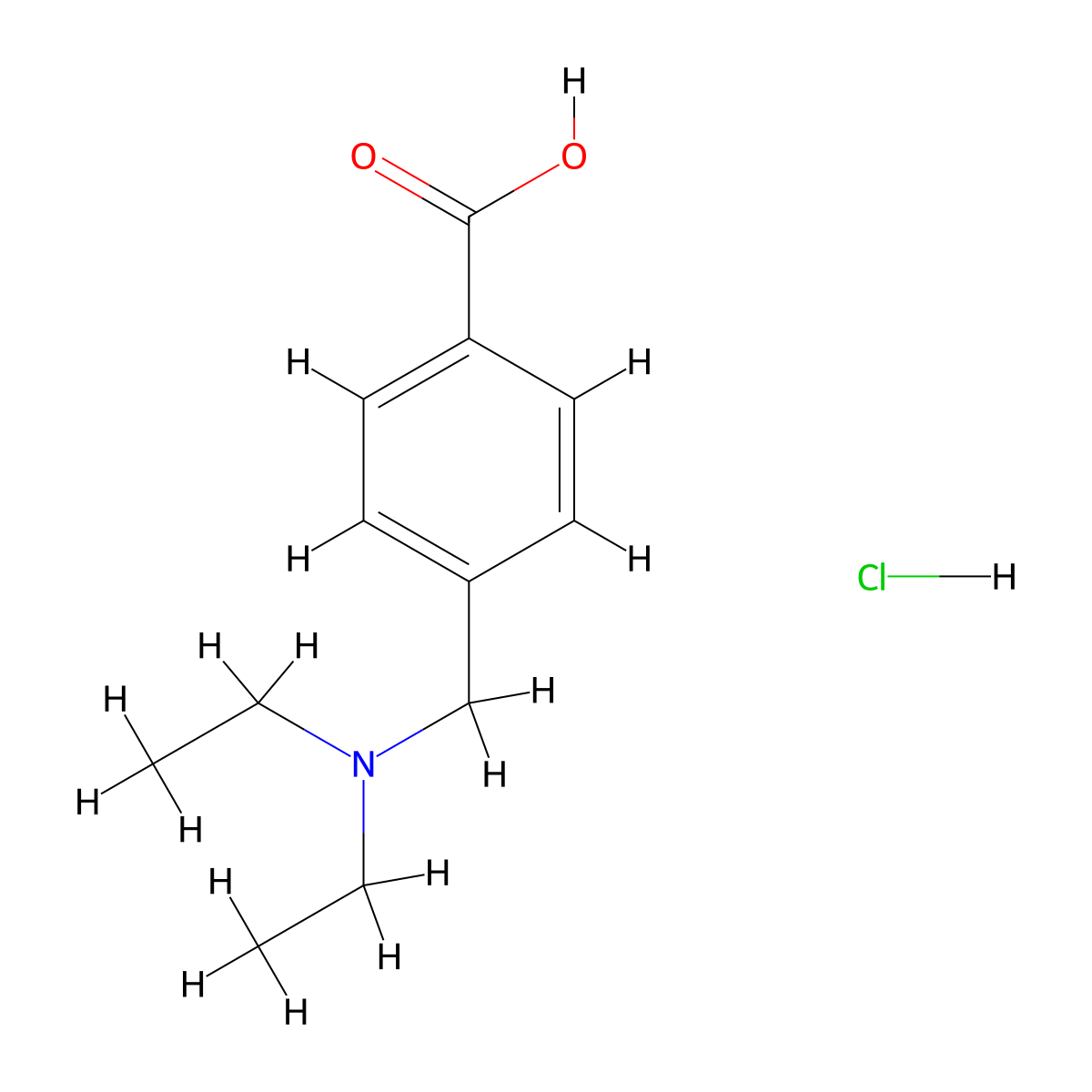 4-((Diethylamino)methyl)benzoic acid hydrochloride molecular structure, CAS 106261-54-5