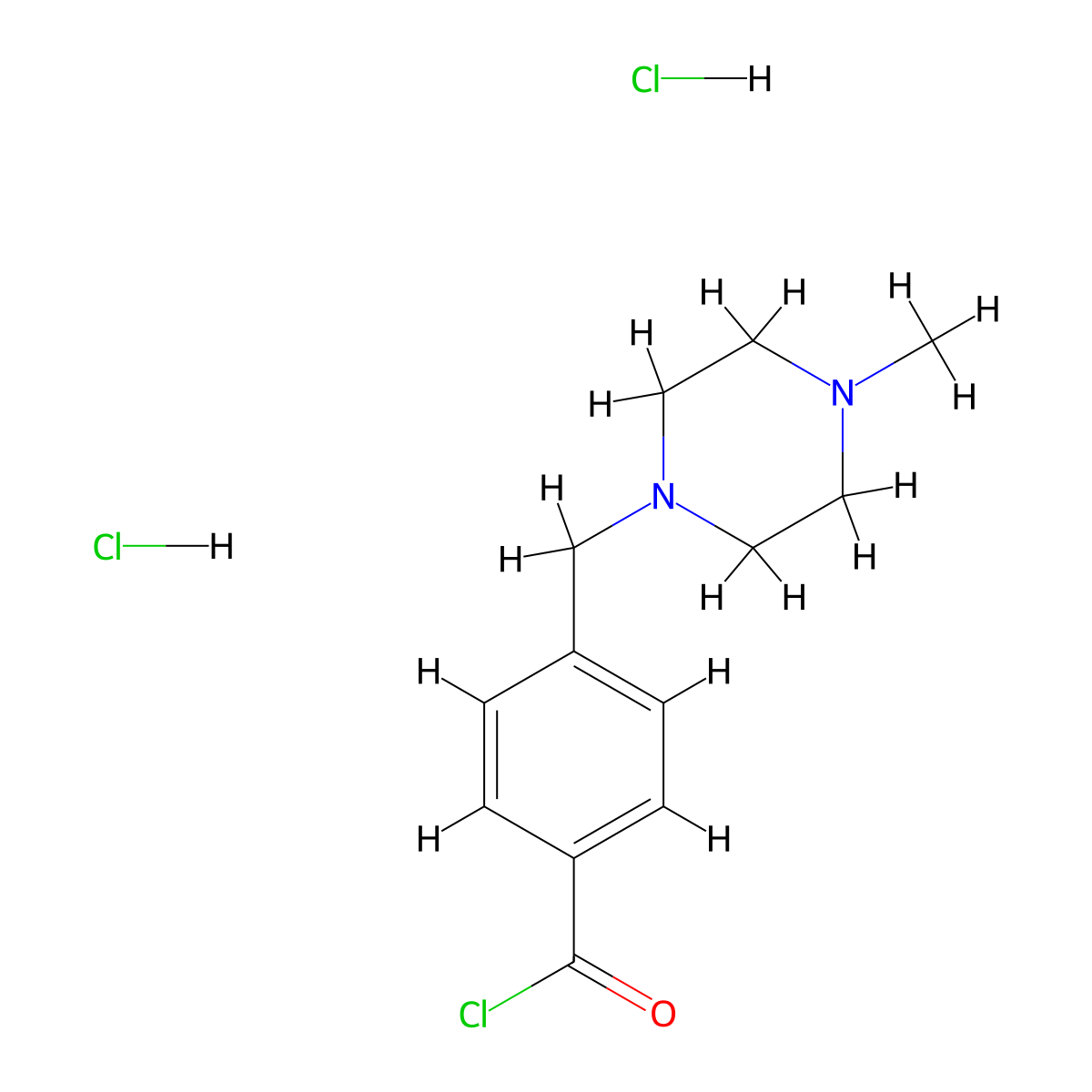 1-(4-(Chlorocarbonyl)benzyl)-4-methylpiperazinediium dichloride molecular structure, CAS 106261-64-7