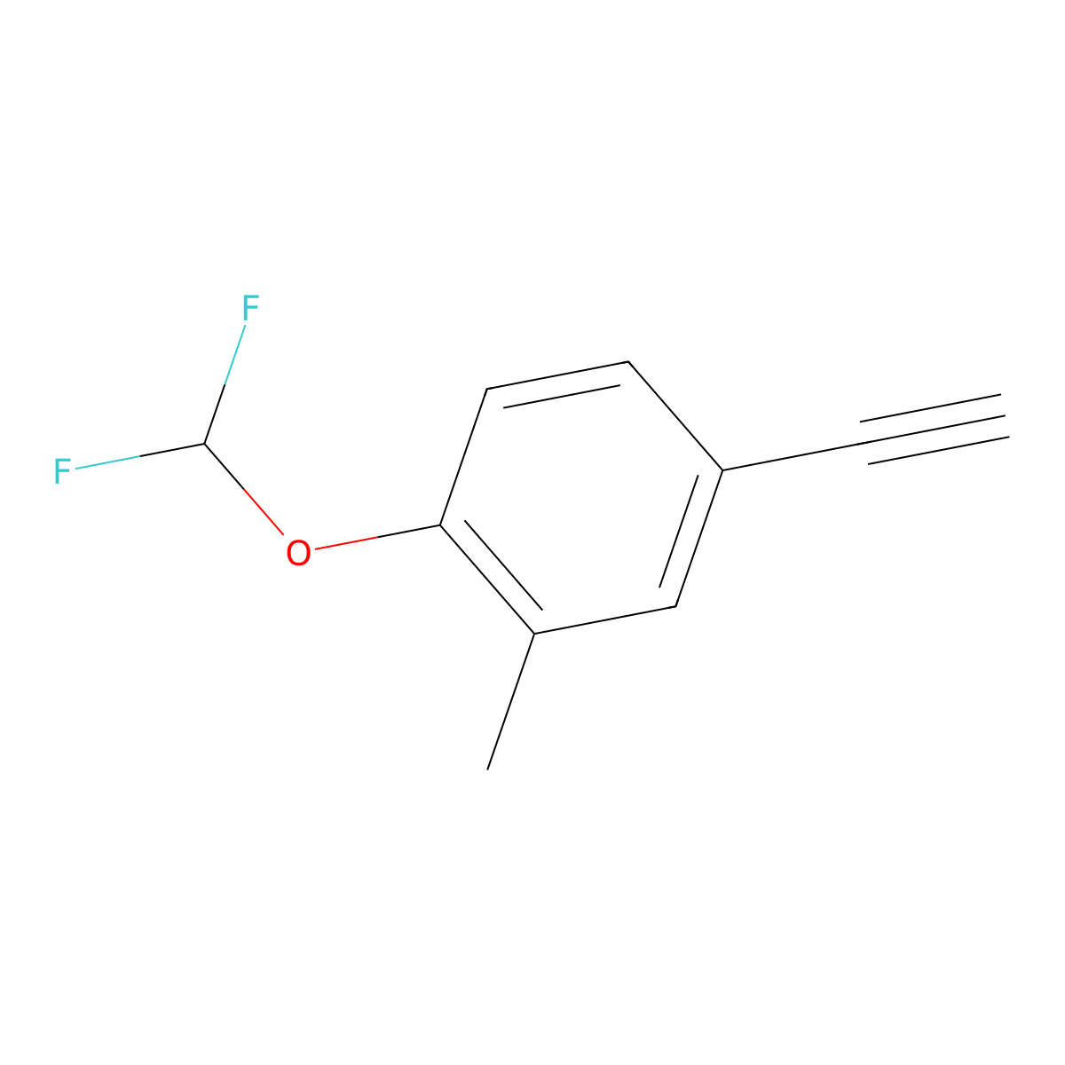 1-(Difluoromethoxy)-4-ethynyl-2-methylbenzene molecular structure, CAS 1062613-75-5