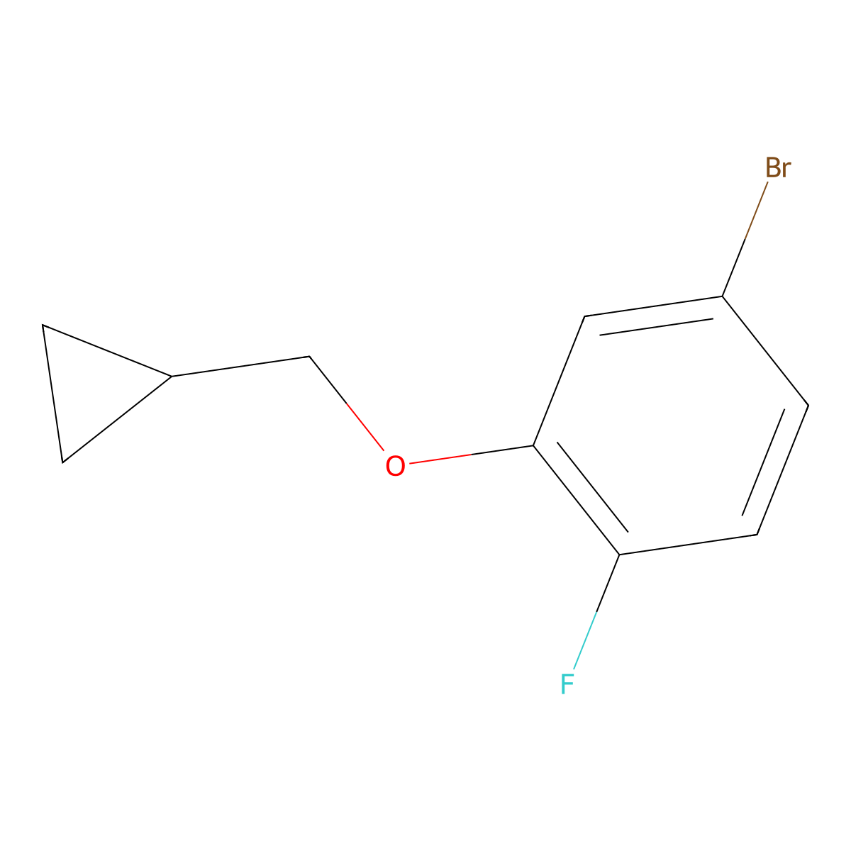 4-Bromo-2-(cyclopropylmethoxy)-1-fluorobenzene molecular structure, CAS 1062614-77-0