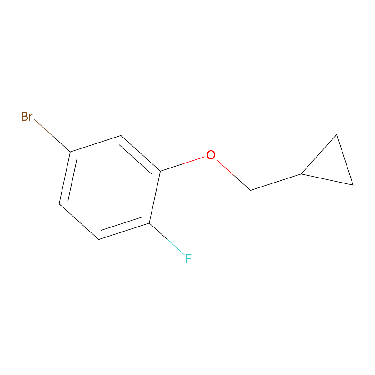 4-Bromo-2-(cyclopropylmethoxy)-1-fluorobenzene molecular structure, CAS 1062614-77-0
