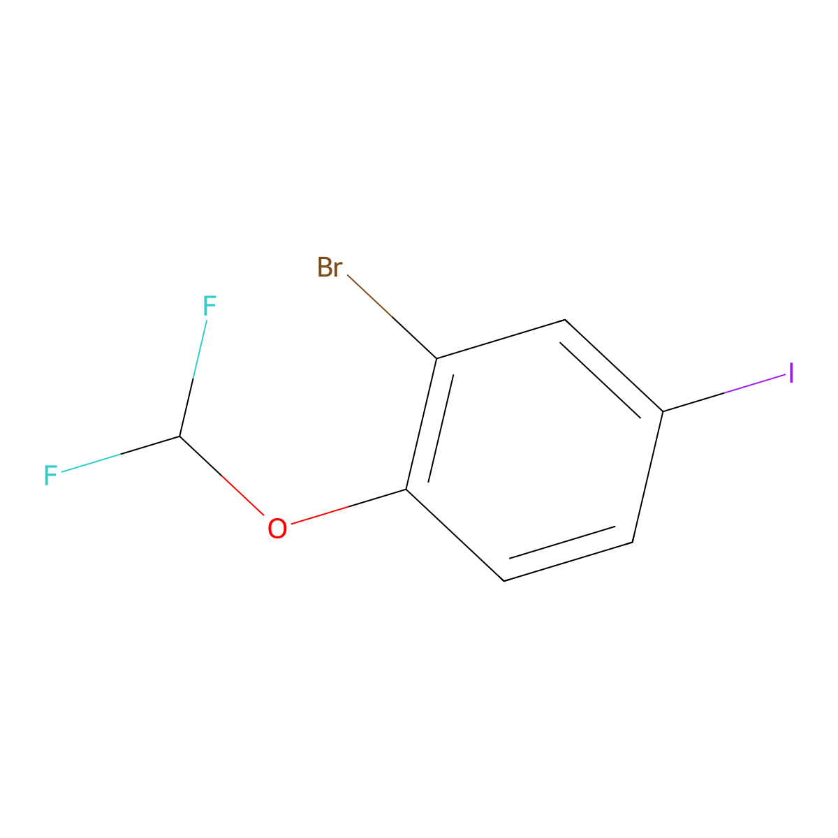 2-Bromo-1-(difluoromethoxy)-4-iodobenzene molecular structure, CAS 1062615-36-4