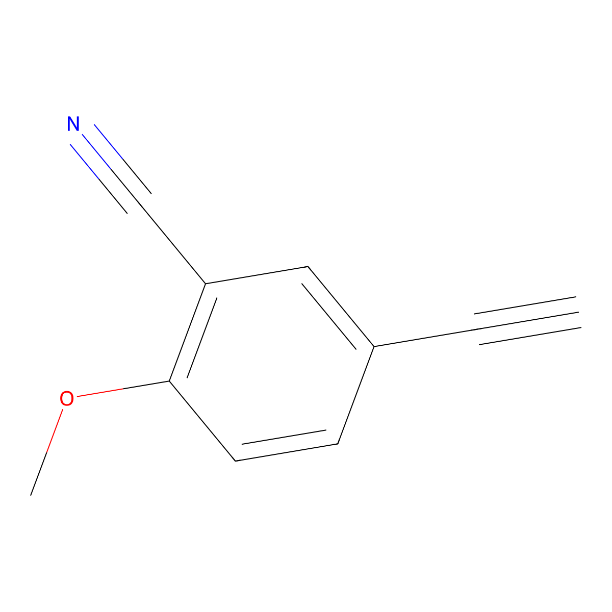 5-Ethynyl-2-methoxybenzonitrile molecular structure, CAS 1062617-60-0