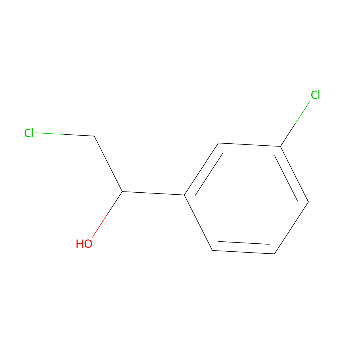 2-Chloro-1-(3-chloro-phenyl)-ethanol molecular structure, CAS 106262-93-5