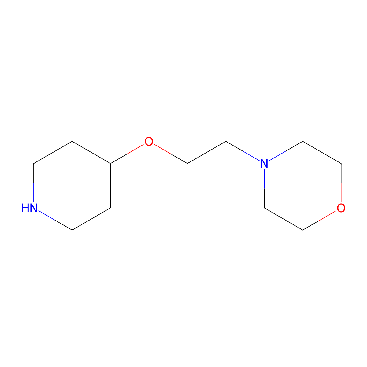 4-[2-(Piperidin-4-yloxy)ethyl]morpholine molecular structure, CAS 1062625-66-4