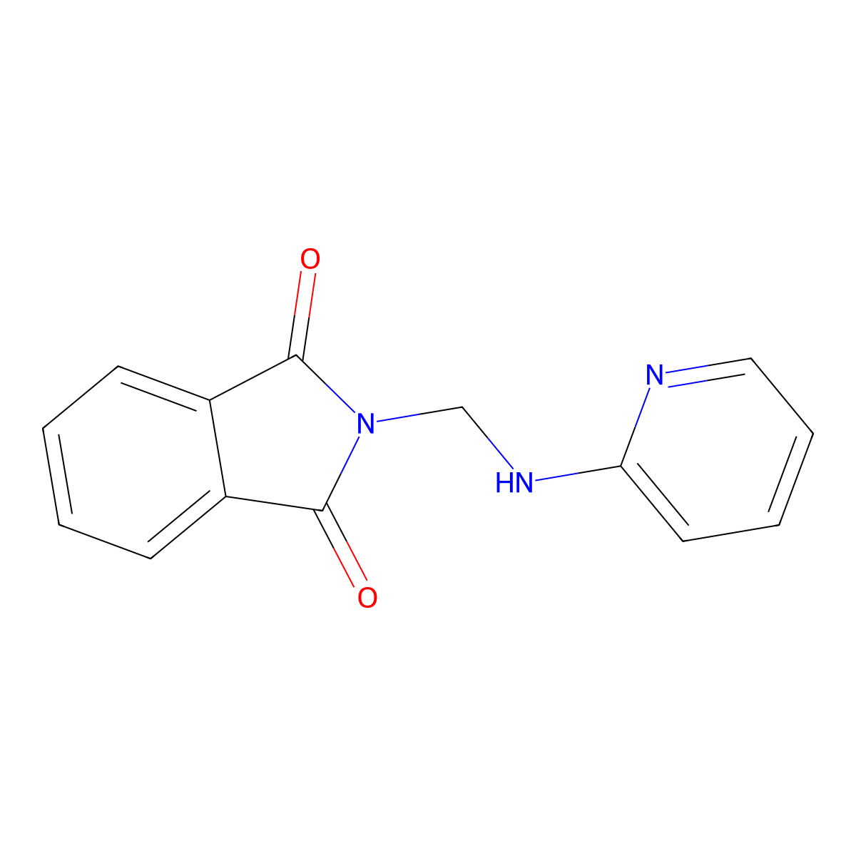 2-((2-Pyridinylamino)methyl)-1H-isoindole-1,3(2H)-dione molecular structure, CAS 106263-14-3